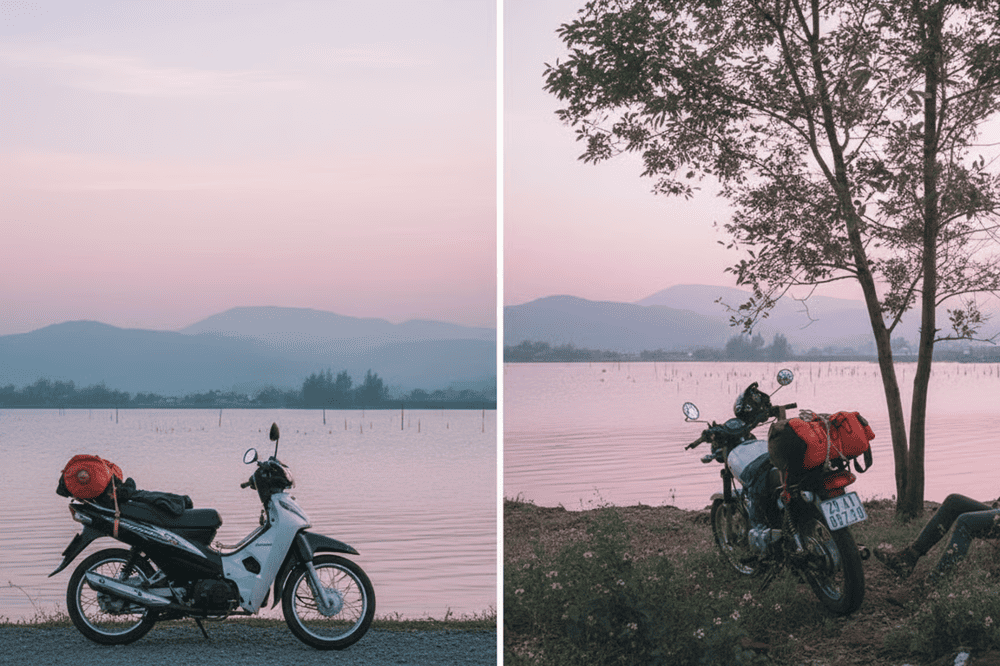 Xe m&aacute;y l&agrave; phương tiện được nhiều người ưu &aacute;i lựa chọn khi c&oacute; &yacute; định đi phượt tại hồ N&uacute;i Đ&aacute;